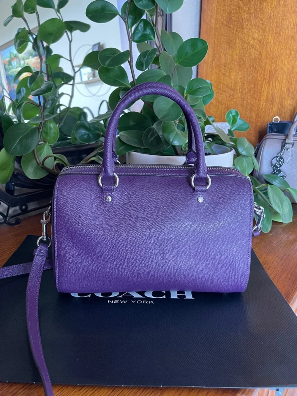 COACH Rowan Satchel Bag with Silver Heart Charm - Picture 2 of 8